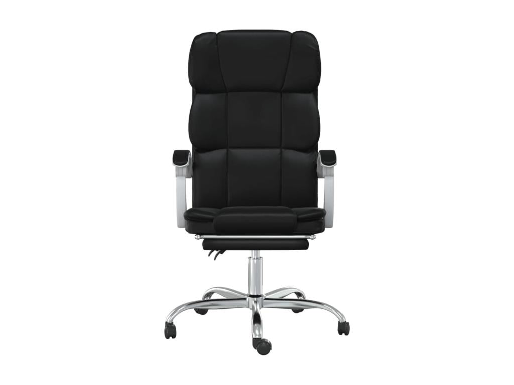 Black Faux Leather Reclining Office Chair