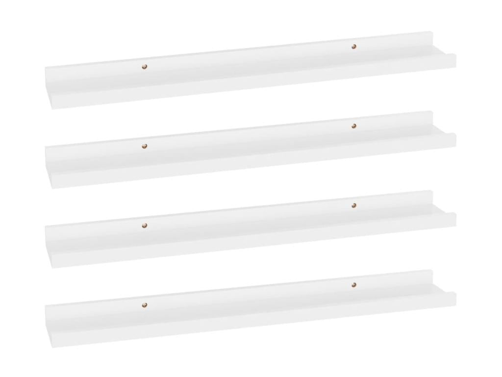 4-piece wall shelves, white, 60x9x3
