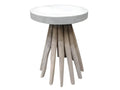 End table with top and legs in grey teak wood - Homzora