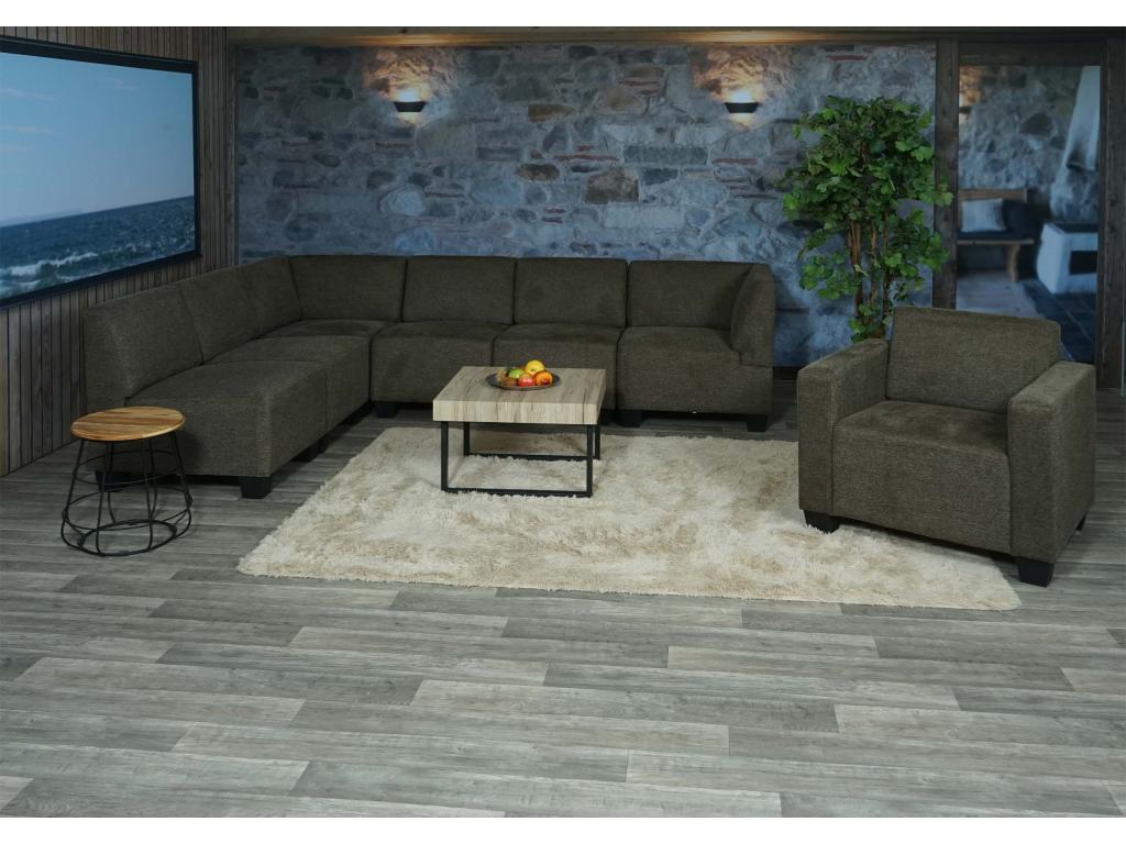 Doucezen 7-piece brown sofa system