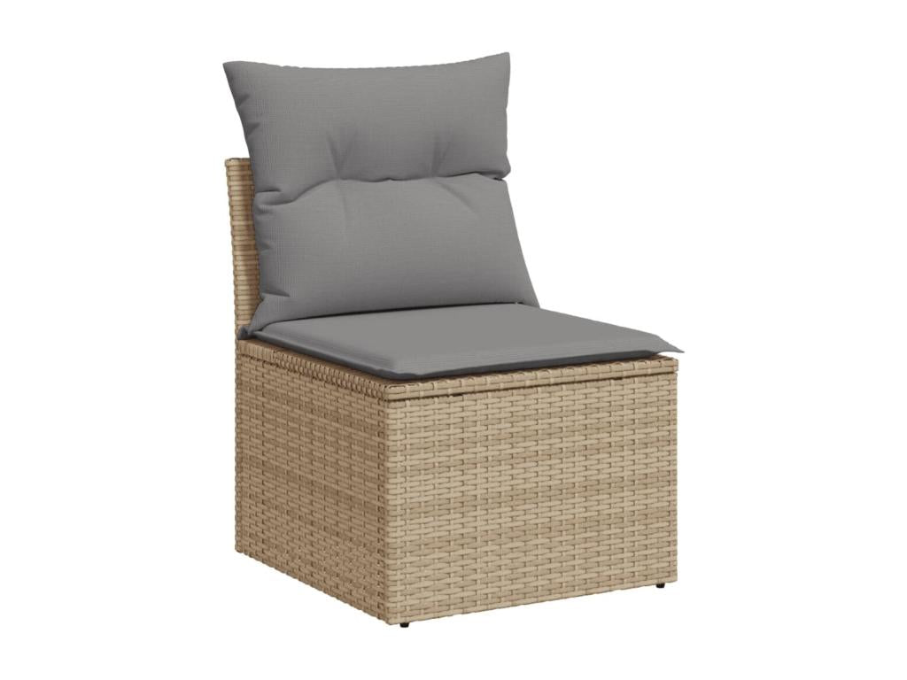 12-piece garden furniture set and cushions, méHomzora beige woven resin