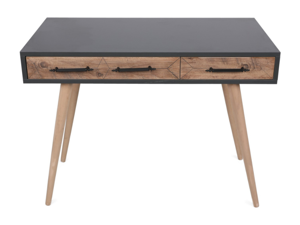 Homzora Scandinavian desk with oak effect - 2 drawers
