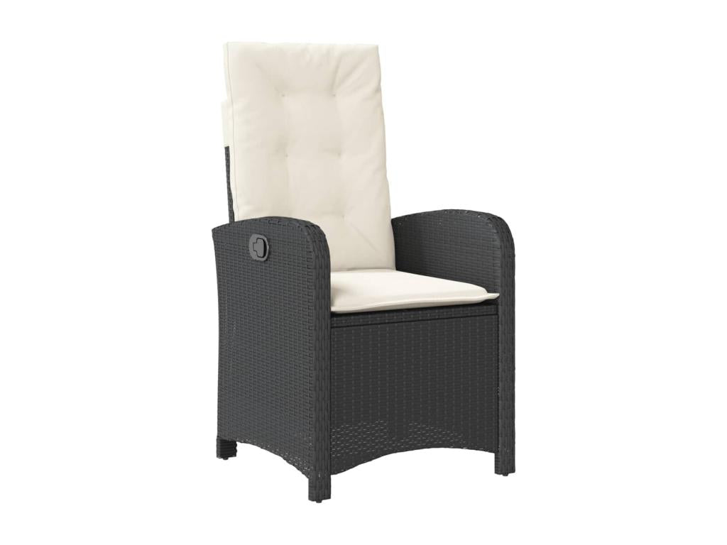 9-piece garden dining set with black resin wicker cushions