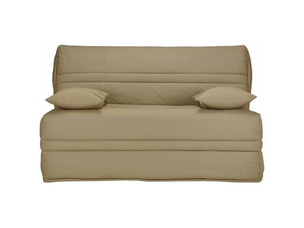 BZ sofa bed with fabric, Doucezen 15cm mattress, 140x200cm - Beige - Storage compartment