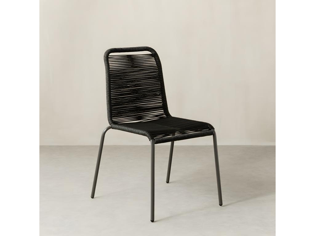 Anthracite metal outdoor chair 83 cm x 54 cm - Homzora