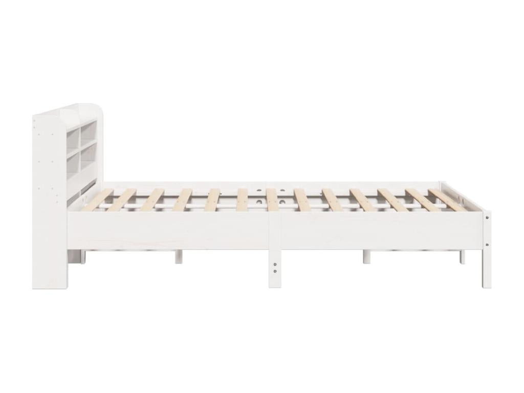 Bed frame without mattress, white, 160x200 cm, solid pine wood
