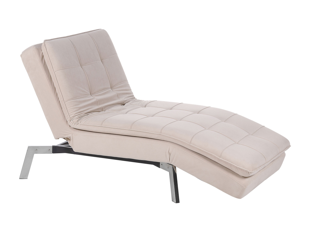Homzora Beige Velvet Chaise Longue Homzoraétrique