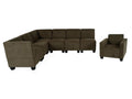 Doucezen 7-piece brown sofa system