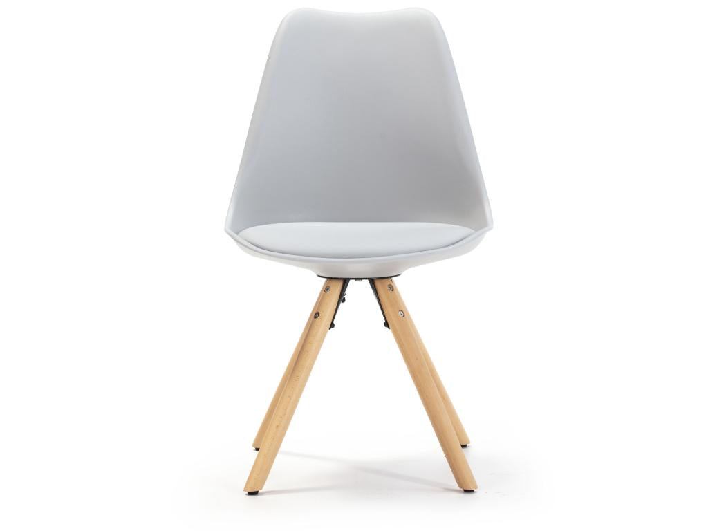 Set of 2 Homzora Nordic Style Dining Chairs, Grey, 54 cm x 49 cm x 84 cm