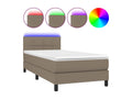 Upholstered bed base with mattress and LED lighting, Homzora 90x190 cm, fabric