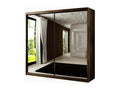 Homzora 106 Wardrobe, Dark Oak, 200x200x62cm, Sliding Wardrobe Doors