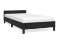 Black velvet bed frame with headboard, 90x190 cm