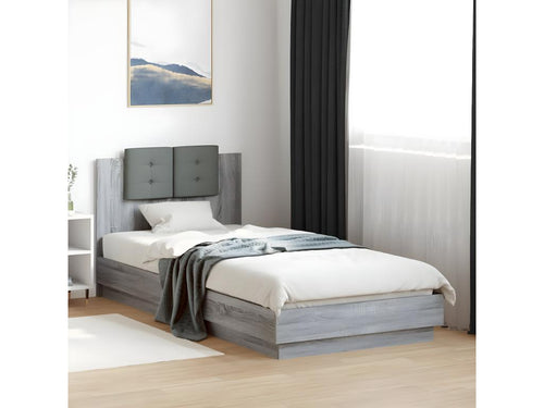 Homzora grey bed frame without mattress 100x200 cm