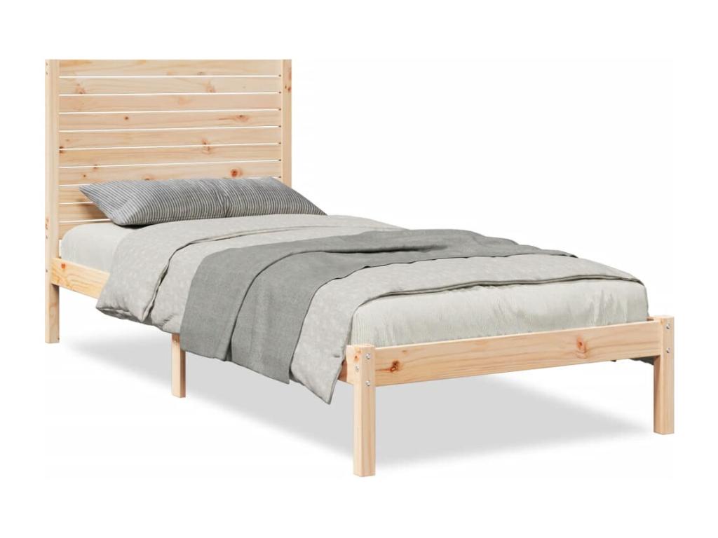 Extra long bed frame without mattress 90x210 cm solid wood
