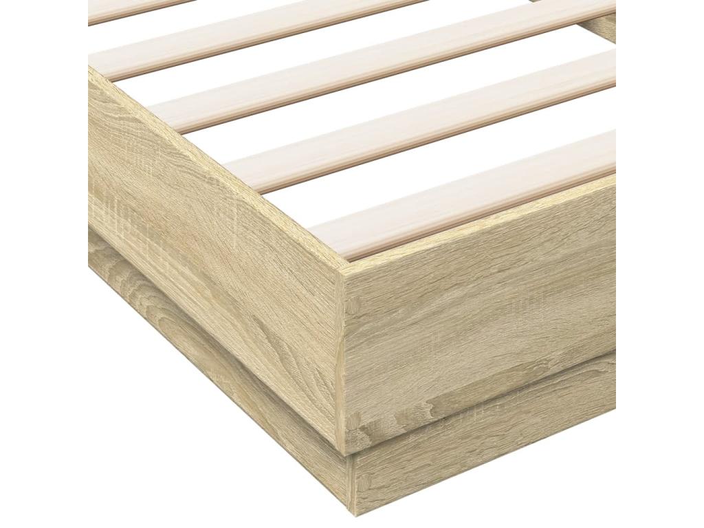 Homzora oak bed frame (90x200 cm) without mattress