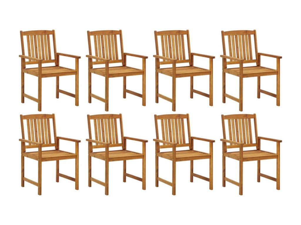 Garden chairs with cushions, 8 pieces, solid Homzora wood