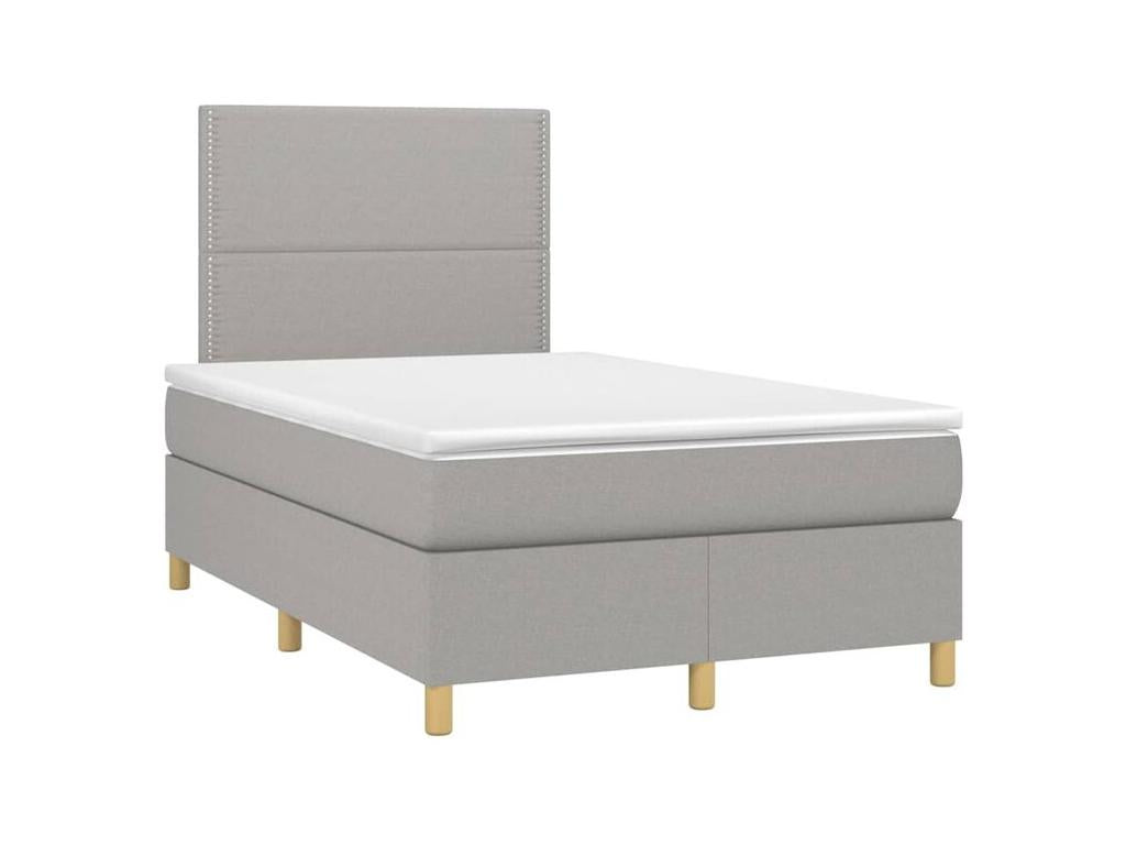 Homzora bed base and mattress with LED light grey 120x200