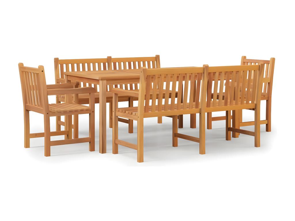 5-piece garden dining set, solid teak wood