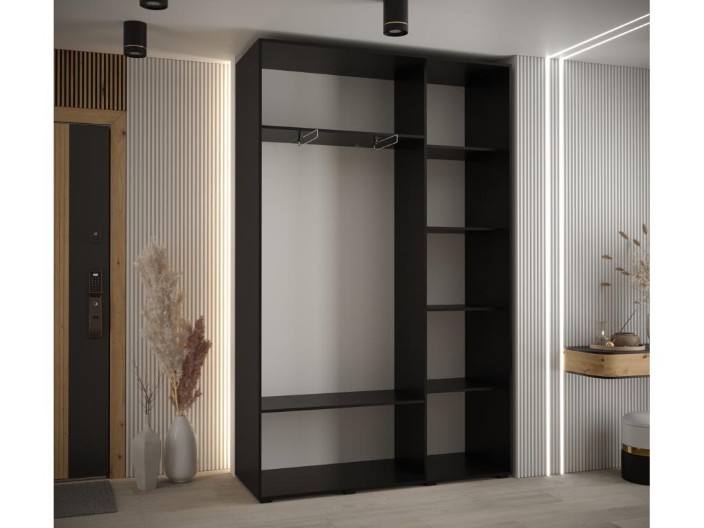 Homzora 5 Sliding Door Wardrobe 235.2/150/45 3 Doors Black/Homzora/Silver