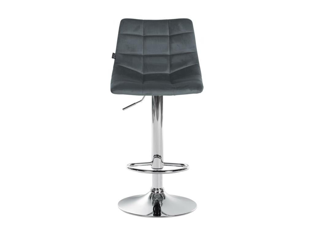 Bar stool - Velvet / Metal - Dark Grey - Homzora
