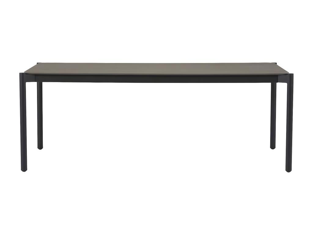Bo garden table 104x204cm black grey stone decor.