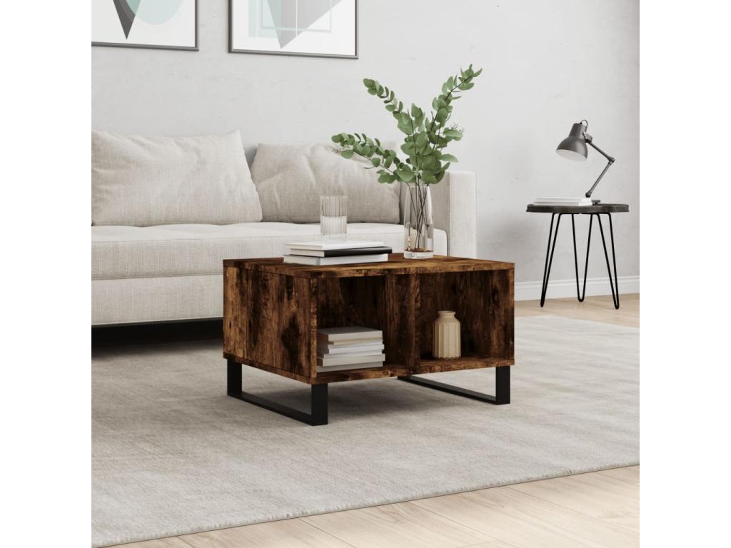 Smoked oak coffee table 60x50x36.5 Engineered wood