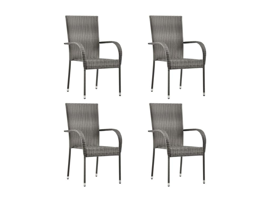 5-piece garden dining set, grey, 24