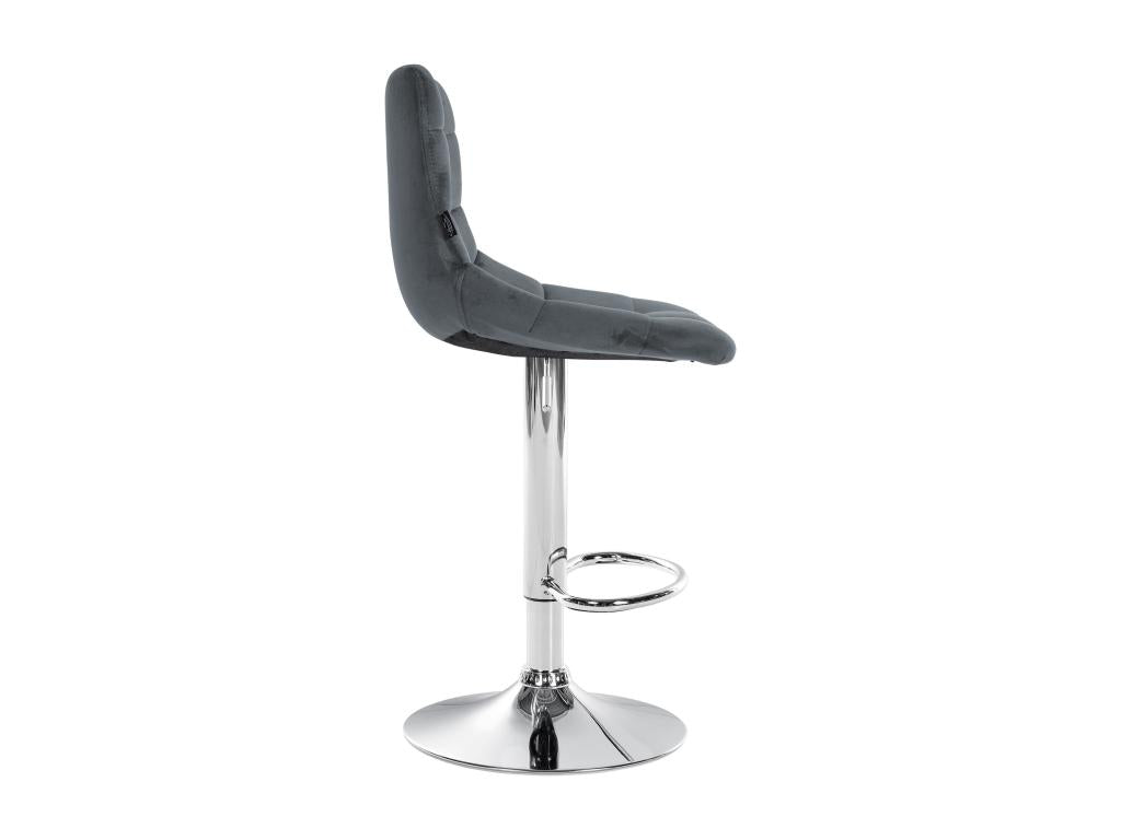 Bar stool - Velvet / Metal - Dark Grey - Homzora