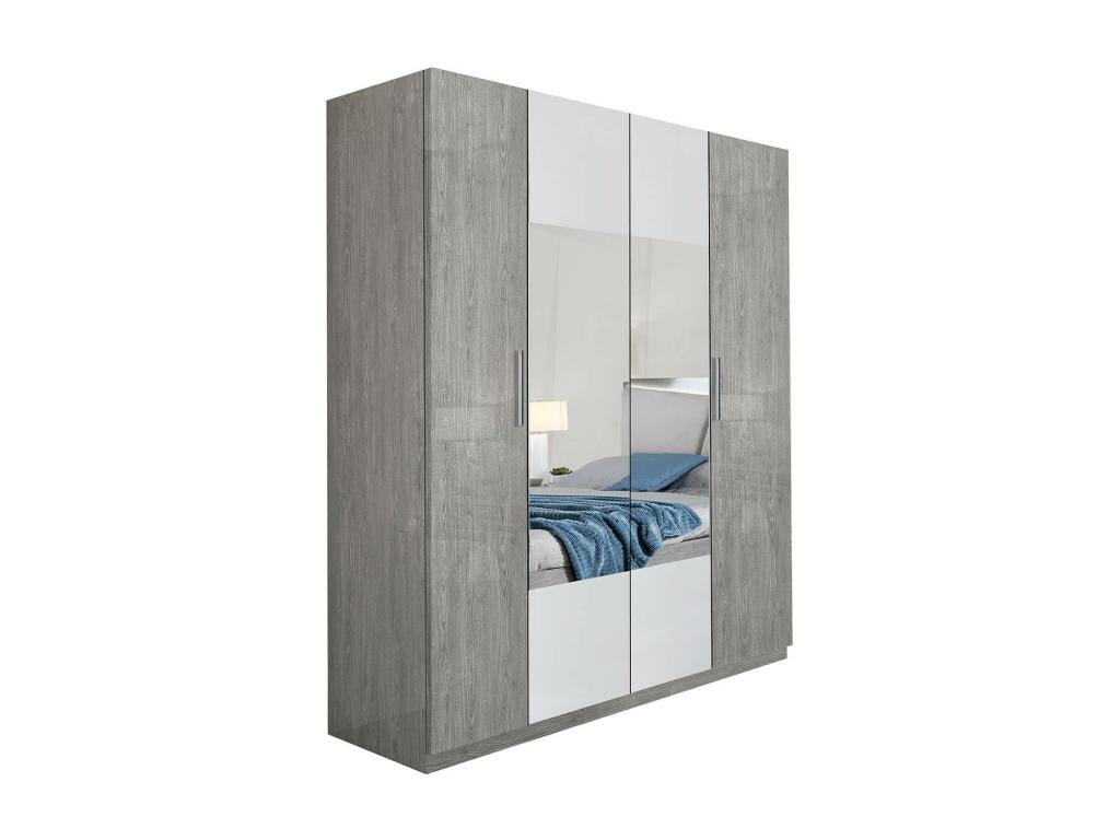 Homzora - 4-Door Wardrobe with Central Mirror