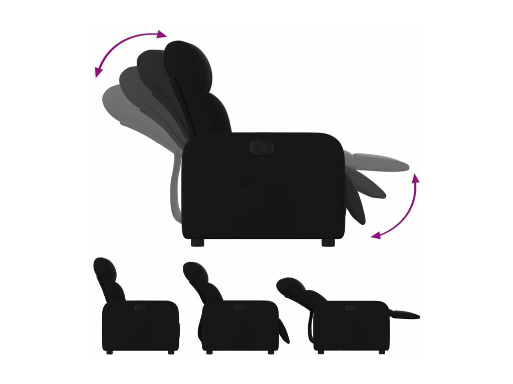 Black Fabric Reclining Chair