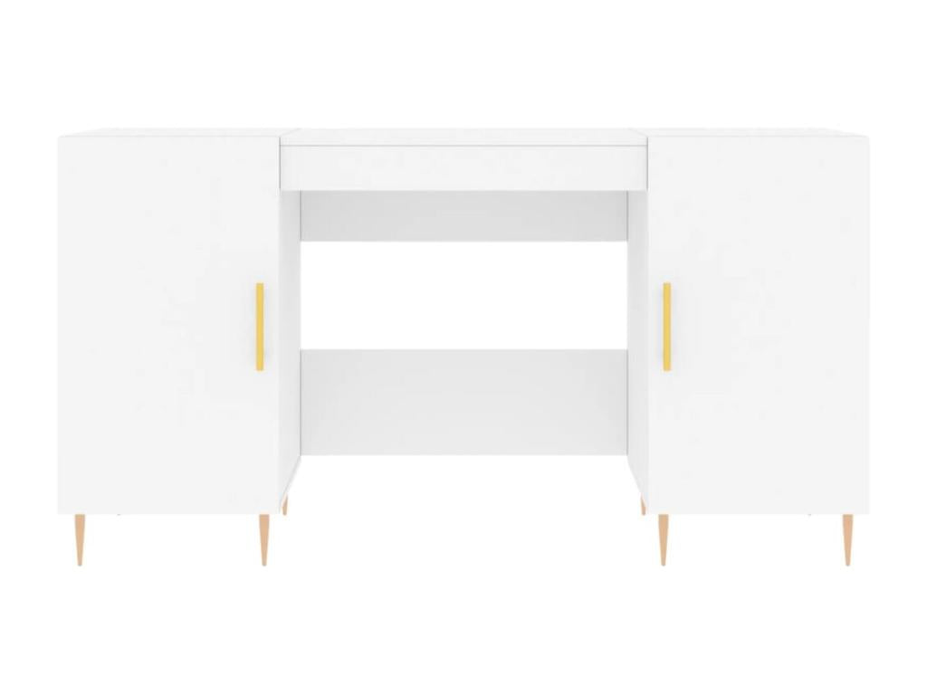 White wooden desk/workstation, 140x50x75 cm, 02 0023511