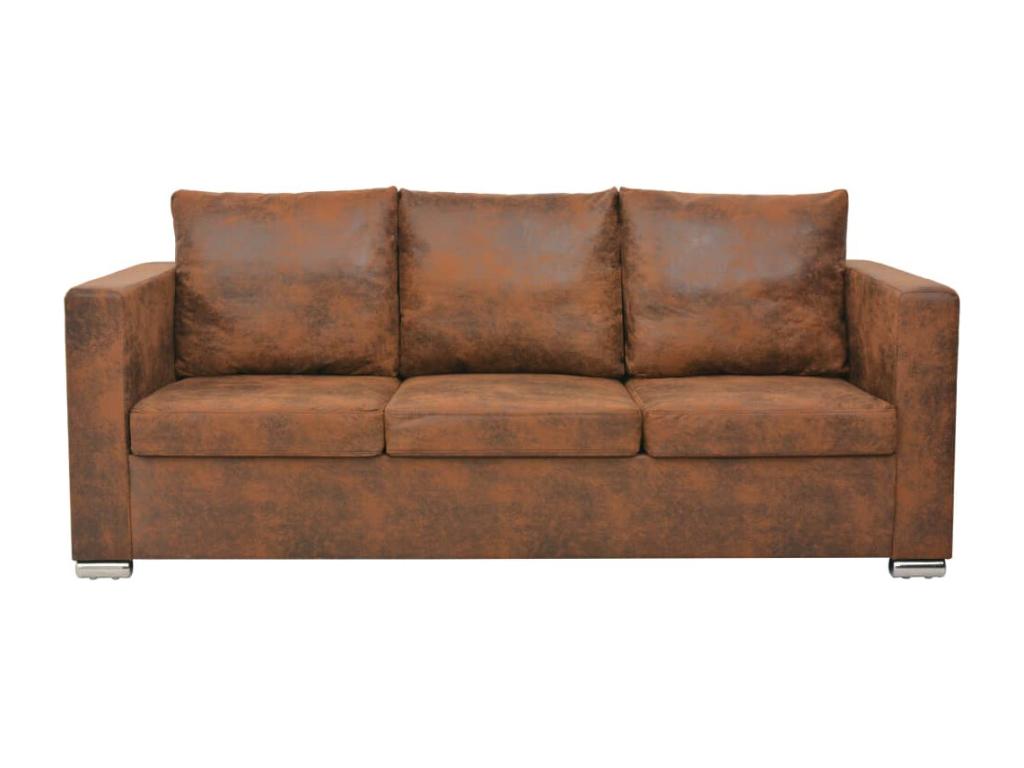 3-seater sofa 191x73x82 cm Faux suede leather