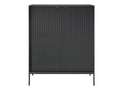 High sideboard with 2 doors - Black - Homzora MORABITO
