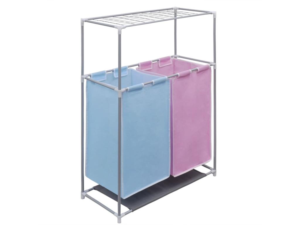 Set of 2 laundry baskets with drying rack
