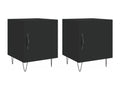 2-piece black bedside tables, 40x40x50 cm, engineered wood