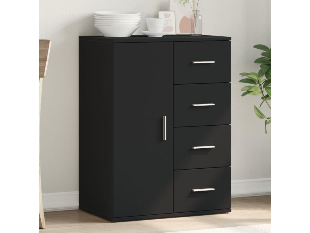Black sideboard 59x39x80 cm engineered wood