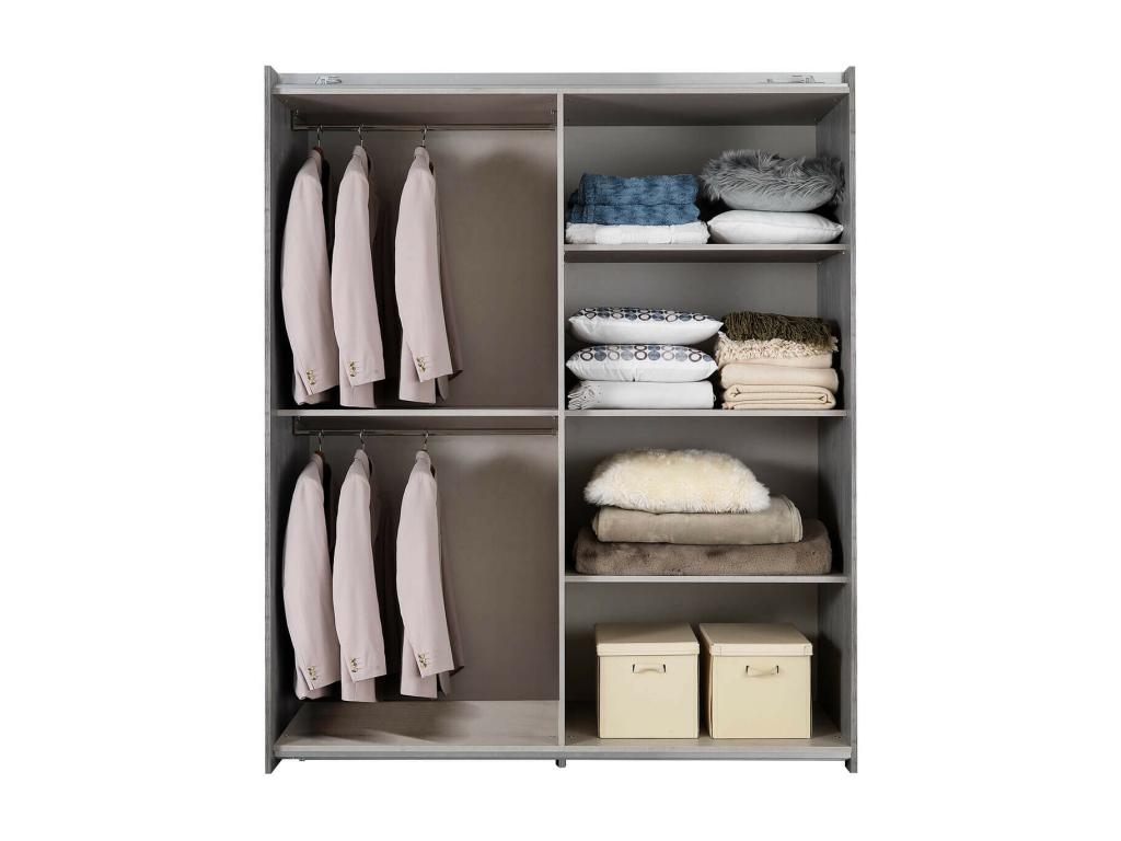 Homzora - 4-Door Wardrobe with Central Mirror