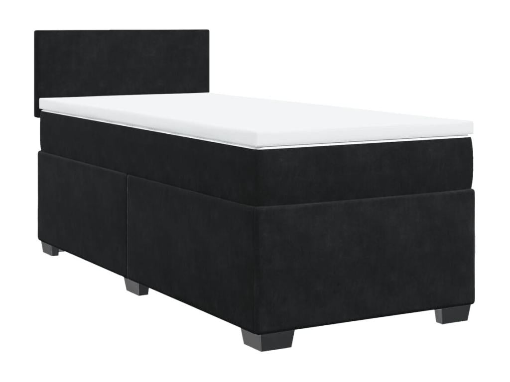 Homzora bed base with black velvet mattress 100x200 cm