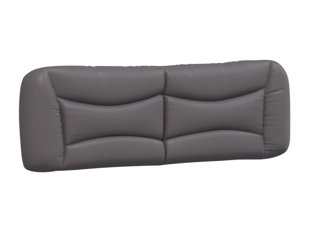 Grey faux leather headboard cushion, 160 cm
