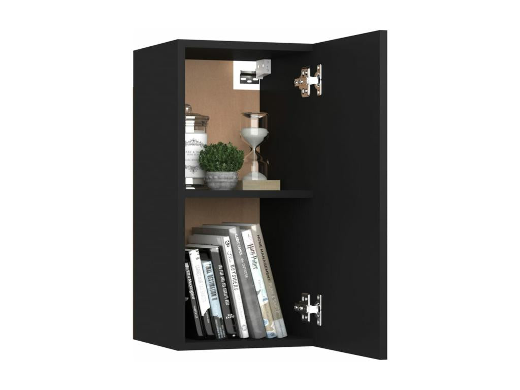 7-Piece TV Furniture Set, Black Chipboard
