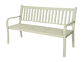 Doucezen 152cm Beige Aluminium Garden Bench with Lift-Up Side Table