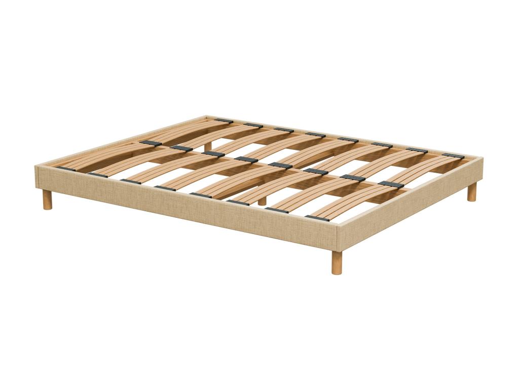 Homzora 90x200 cm Bed Base - Spruce Wood, Solid, High-Quality Structure - Beige - Quiet, Comfortable, and Durable - Homzora