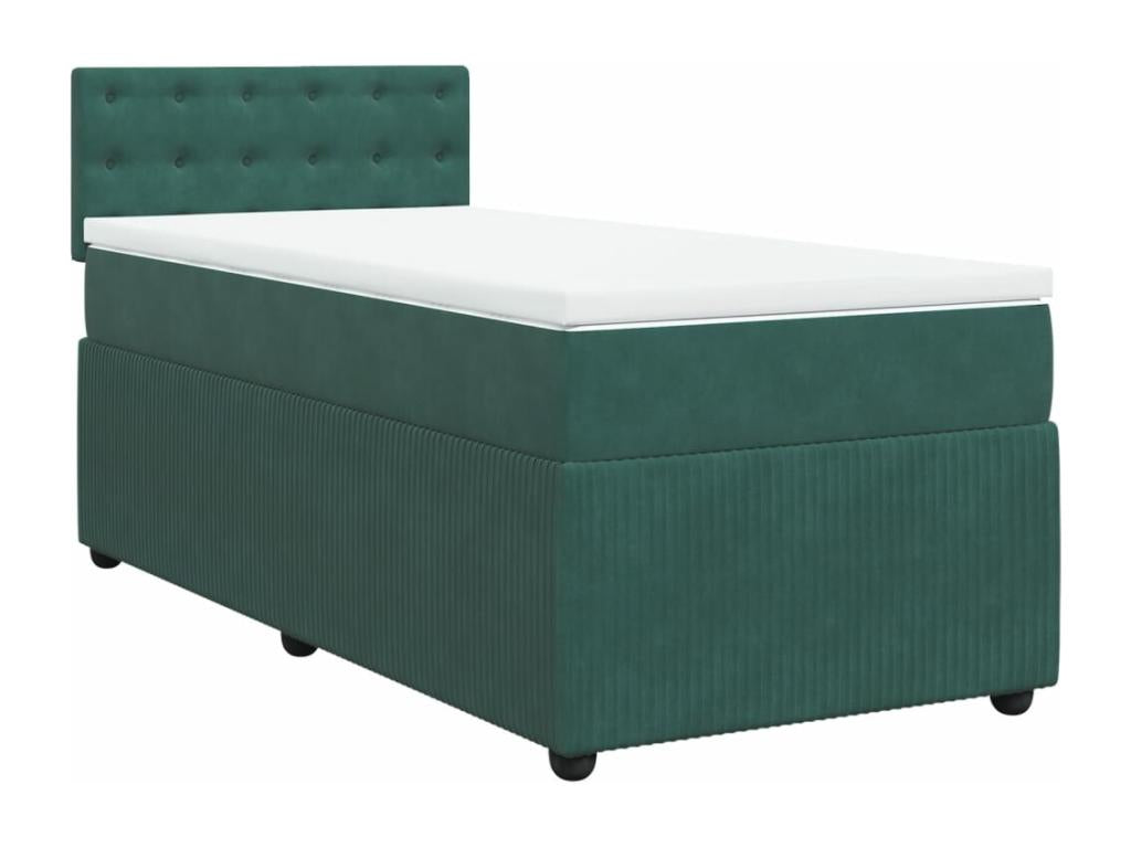 Homzora bed base with mattress, dark green, 90x200 cm