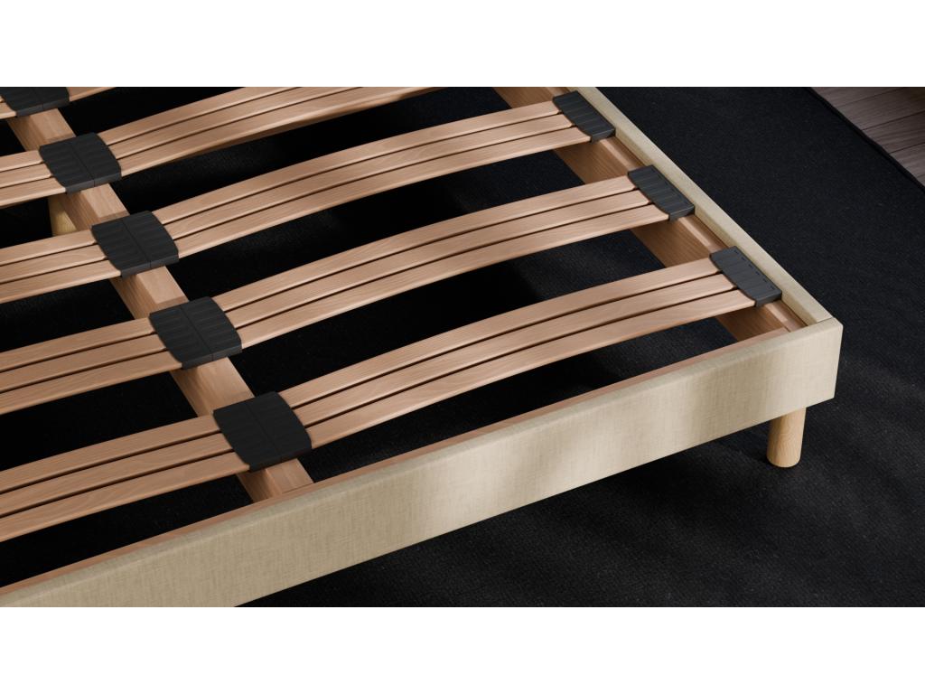 Homzora 90x200 cm Bed Base - Spruce Wood, Solid, High-Quality Structure - Beige - Quiet, Comfortable, and Durable - Homzora