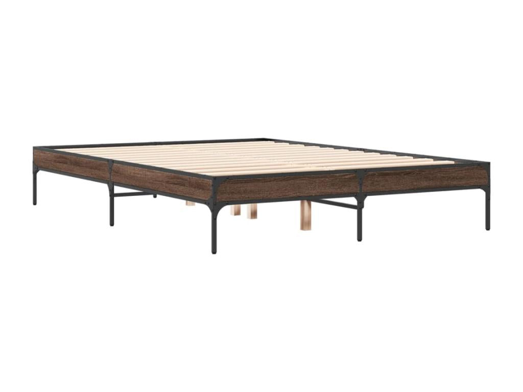 Bed frame without mattress, brown oak, 120x200 cm