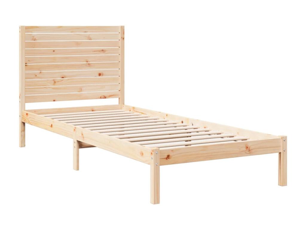 Extra long bed frame without mattress 90x210 cm solid wood