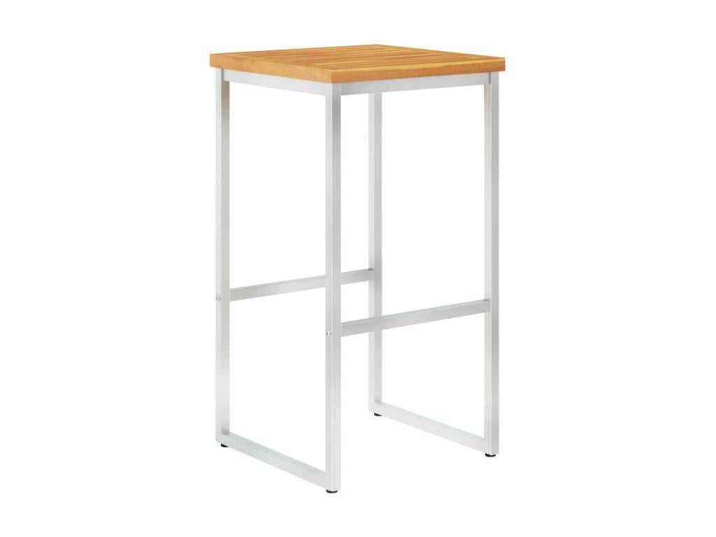 4-piece bar stools made of solid Doucezen wood and stainless steel