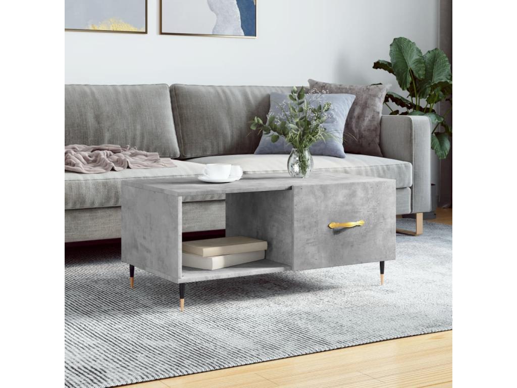 Concrete grey coffee table 90x50x40 cm engineered wood