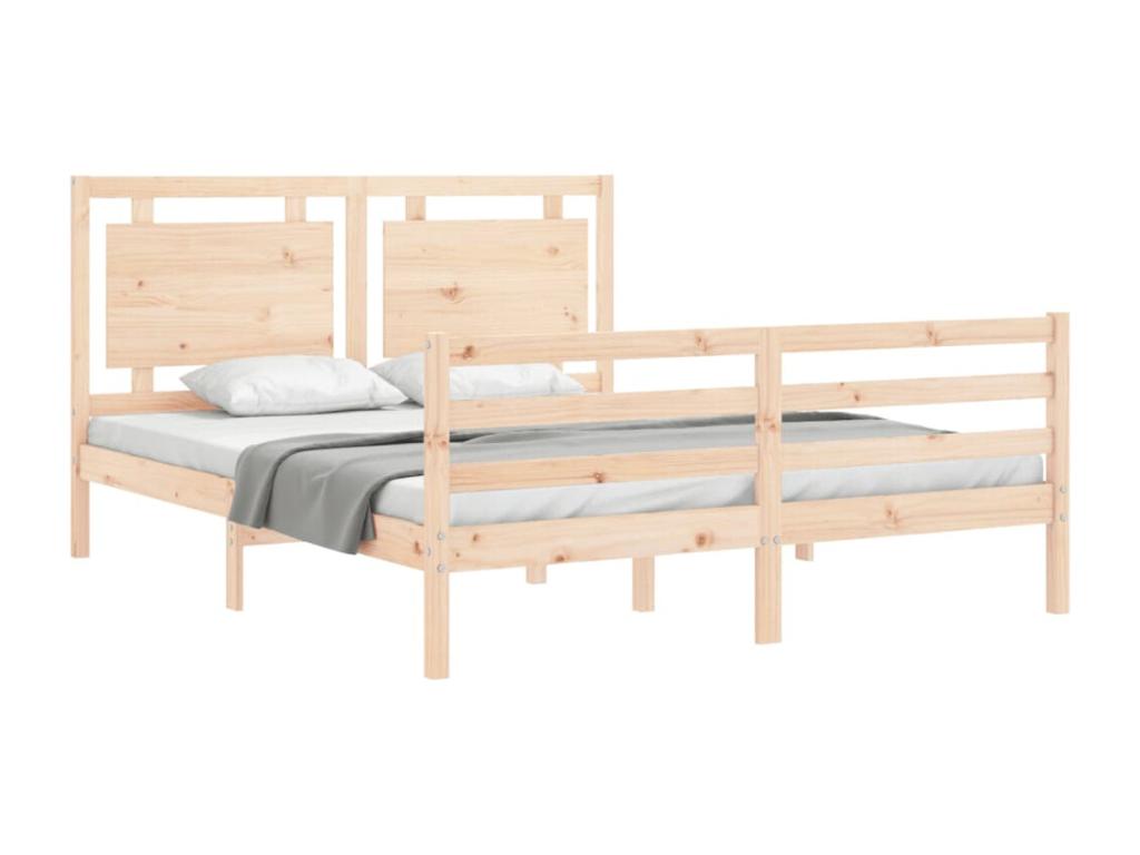 Bed frame with headboard, Meubiana size, solid wood