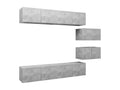 6-piece TV unit set, concrete grey, particleboard